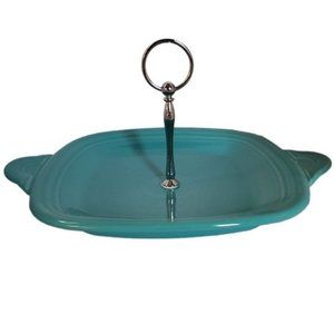 Fiestaware Fiesta Single Tier SERVING Server Plate Dish Plater Turquoise CERAMIC
